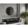 Mexen Loft Runder Badezimmerspiegel 70 cm, Rahmen in gebürstetem Gold - 9850-070-070-000-50