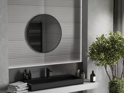 Mexen Loft Badezimmerspiegel rund 70 cm, schwarzer Rahmen - 9850-070-070-000-70