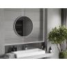 Mexen Loft Badezimmer Spiegel rund 70 cm, weißer Rahmen - 9850-070-070-000-20