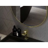 Mexen Loft Badezimmerspiegel rund 55 cm, goldener Rahmen - 9850-055-055-000-50