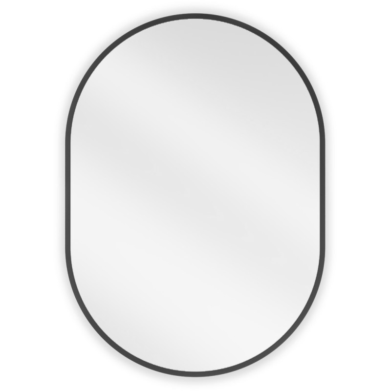 Mexen Loft oval Badezimmer-Spiegel 70 x 50 cm, schwarzer Rahmen - 9851-070-050-000-70