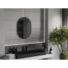 Mexen Loft ovaler Badezimmerspiegel 70 x 50 cm, schwarzer Rahmen - 9851-070-050-000-70