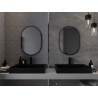 Mexen Loft ovaler Badezimmerspiegel 70 x 50 cm, schwarzer Rahmen - 9851-070-050-000-70