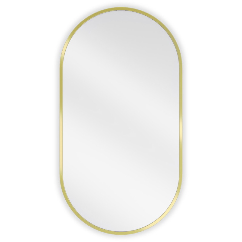 Mexen Loft oval Spiegel für das Badezimmer 75 x 40 cm, goldener Rahmen - 9851-075-040-000-50