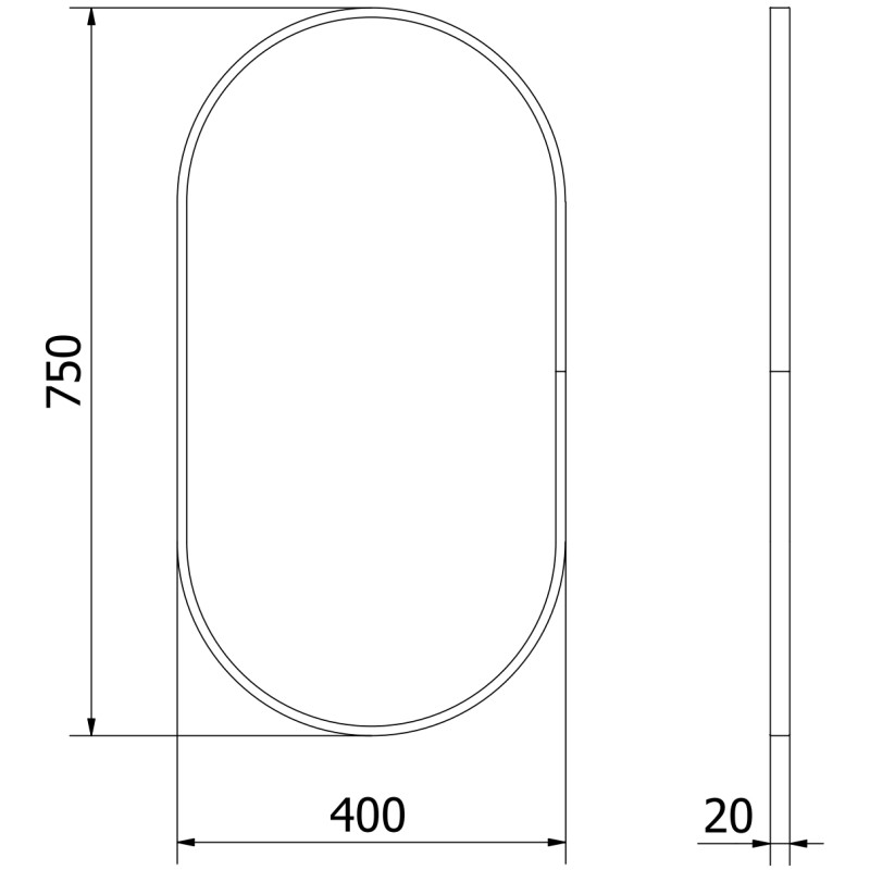 Mexen Loft oval Spiegel für das Badezimmer 75 x 40 cm, goldener Rahmen - 9851-075-040-000-50