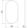 Mexen Loft ovaler Badezimmerspiegel 75 x 40 cm, schwarzer Rahmen - 9851-075-040-000-70