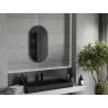 Mexen Loft ovaler Badezimmerspiegel 75 x 40 cm, schwarzer Rahmen - 9851-075-040-000-70