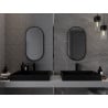 Mexen Loft ovaler Badezimmerspiegel 75 x 40 cm, schwarzer Rahmen - 9851-075-040-000-70