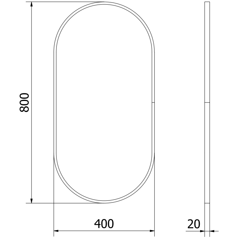 Mexen Loft ovale Badezimmerspiegel 80 x 40 cm, goldener Rahmen - 9851-080-040-000-50