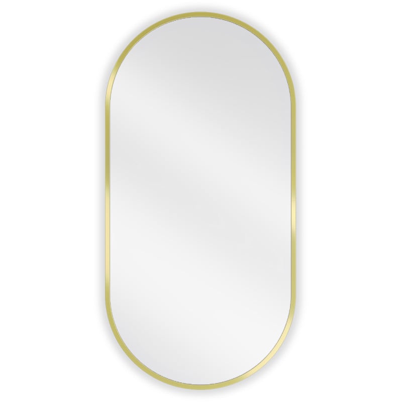 Mexen Loft ovale Badezimmerspiegel 80 x 40 cm, goldener Rahmen - 9851-080-040-000-50
