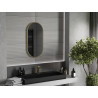 Mexen Loft Ovaler Badezimmerspiegel 80 x 40 cm, Rahmen in gebürstetem Gold - 9851-080-040-000-50