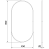 Mexen Loft ovale Badezimmerspiegel 80 x 45 cm, goldener Rahmen - 9851-080-045-000-50