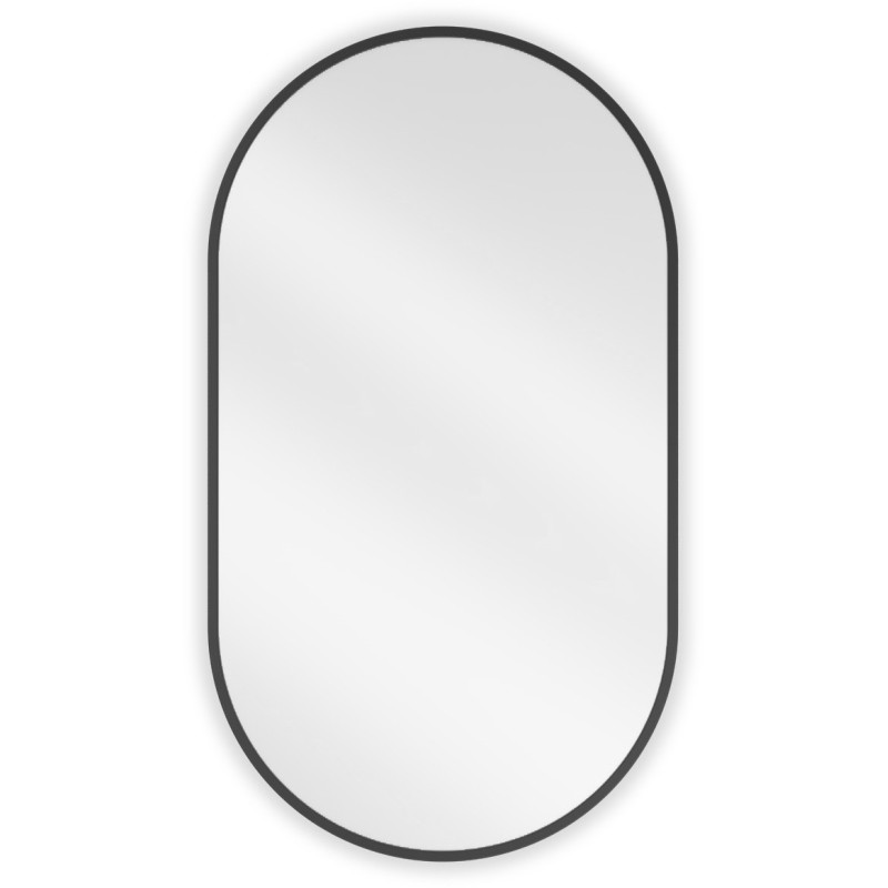 Mexen Loft oval Badezimmer-Spiegel 80 x 45 cm, schwarzer Rahmen - 9851-080-045-000-70