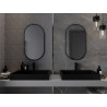 Mexen Loft ovaler Badezimmerspiegel 80 x 45 cm, schwarzer Rahmen - 9851-080-045-000-70
