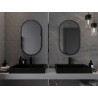 Mexen Loft Badezimmerspiegel oval 85 x 50 cm, schwarzer Rahmen - 9851-085-050-000-70