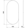 Mexen Loft Badezimmerspiegel oval 90 x 45 cm, goldener Rahmen - 9851-090-045-000-50