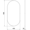 Mexen Loft Ovaler Badezimmerspiegel 90 x 45 cm, goldener Rahmen - 9851-090-045-000-50