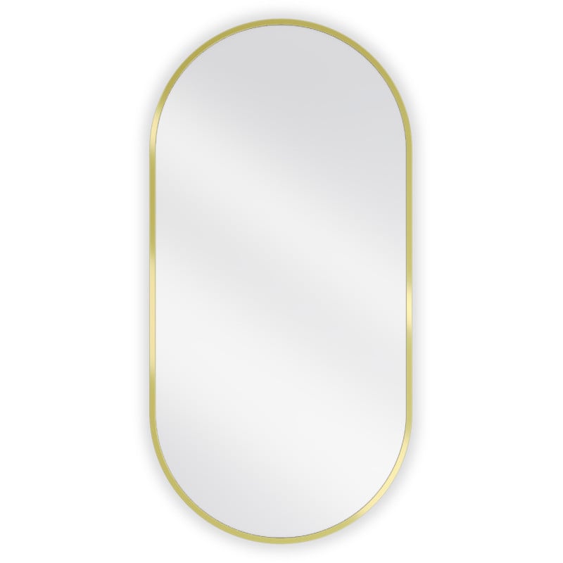 Mexen Loft Badezimmerspiegel oval 90 x 45 cm, goldener Rahmen - 9851-090-045-000-50