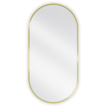 Mexen Loft Ovaler Badezimmerspiegel 90 x 45 cm, goldener Rahmen - 9851-090-045-000-50