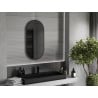 Mexen Loft ovale Badezimmerspiegel 90 x 45 cm, schwarzer Rahmen - 9851-090-045-000-70