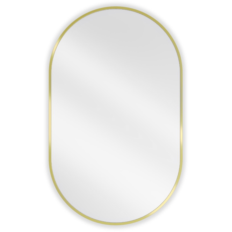 Mexen Loft Ovaler Badezimmer-Spiegel 90 x 55 cm, goldener Rahmen - 9851-090-055-000-50