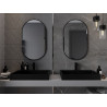 Mexen Loft ovaler Badezimmerspiegel 90 x 55 cm, schwarzer Rahmen - 9851-090-055-000-70
