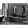 Mexen Loft ovaler Badezimmerspiegel 90 x 55 cm, schwarzer Rahmen - 9851-090-055-000-70