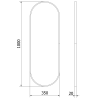 Mexen Loft ovaler Badspiegel 100 x 35 cm, goldener Rahmen - 9851-100-035-000-50