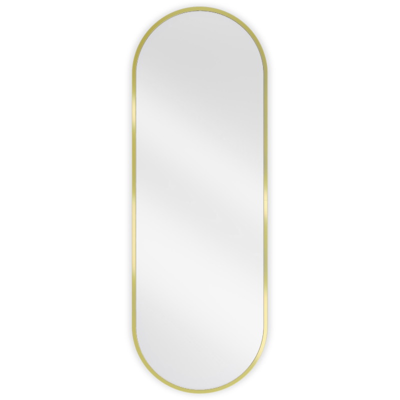 Mexen Loft ovaler Badspiegel 100 x 35 cm, goldener Rahmen - 9851-100-035-000-50