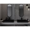 Mexen Loft ovaler Badezimmerspiegel 100 x 35 cm, schwarzer Rahmen - 9851-100-035-000-70