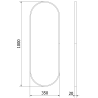 Mexen Loft ovaler Badezimmerspiegel 100 x 35 cm, schwarzer Rahmen - 9851-100-035-000-70