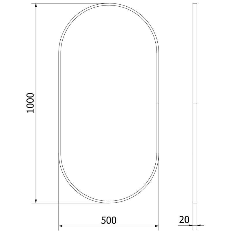 Mexen Loft Ovaler Badezimmer-Spiegel 100 x 50 cm, Goldrahmen - 9851-100-050-000-50