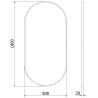 Mexen Loft oval Spiegel 100 x 50 cm, goldener Rahmen - 9851-100-050-000-50