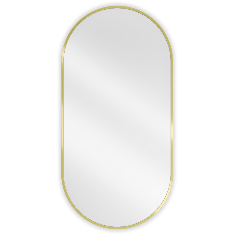 Mexen Loft oval Spiegel 100 x 50 cm, goldener Rahmen - 9851-100-050-000-50