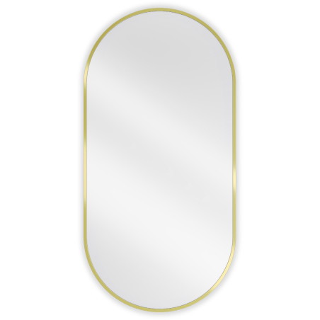 Mexen Loft Ovaler Badezimmer-Spiegel 100 x 50 cm, Goldrahmen - 9851-100-050-000-50