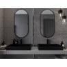 Mexen Loft ovaler Badezimmerspiegel 100 x 50 cm, schwarzer Rahmen - 9851-100-050-000-70