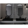 Mexen Loft ovalers Badezimmer-Spiegel 100 x 50 cm, schwarzer Rahmen - 9851-100-050-000-70