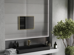 Mexen Loft rechteckiger Badezimmerspiegel 50 x 40 cm, goldener Rahmen - 9852-050-040-000-50