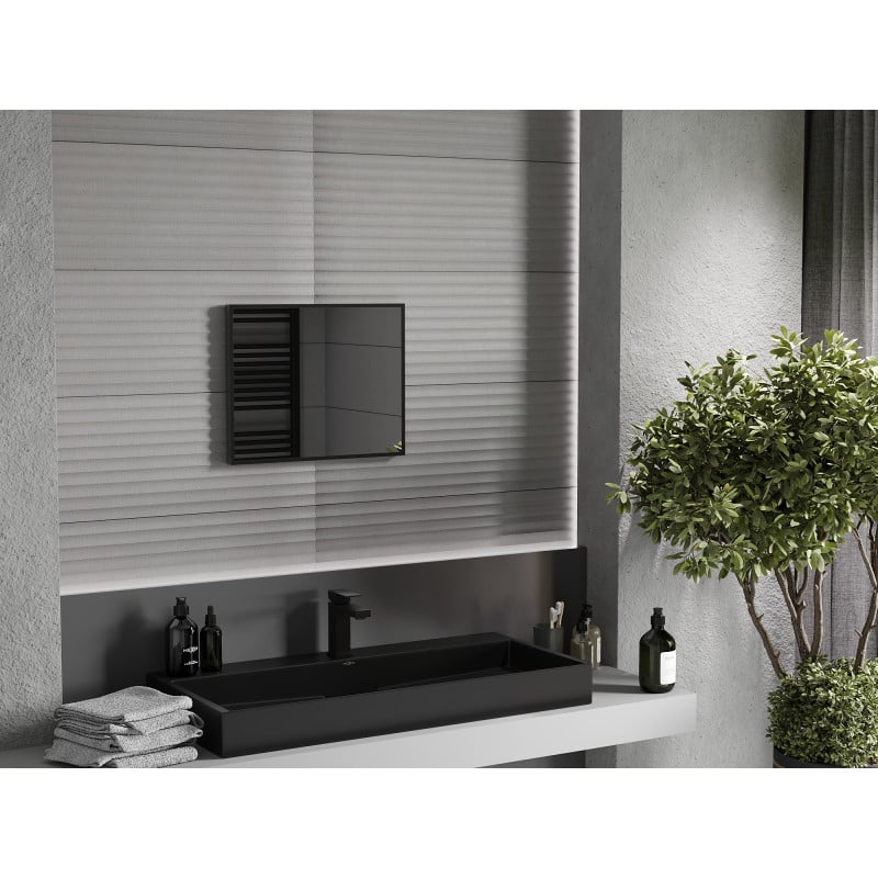 Mexen Loft rechteckiger Badezimmer-Spiegel 50 x 40 cm, schwarzer Rahmen - 9852-050-040-000-70