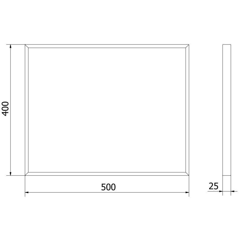Mexen Loft rechteckiger Badezimmer-Spiegel 50 x 40 cm, schwarzer Rahmen - 9852-050-040-000-70