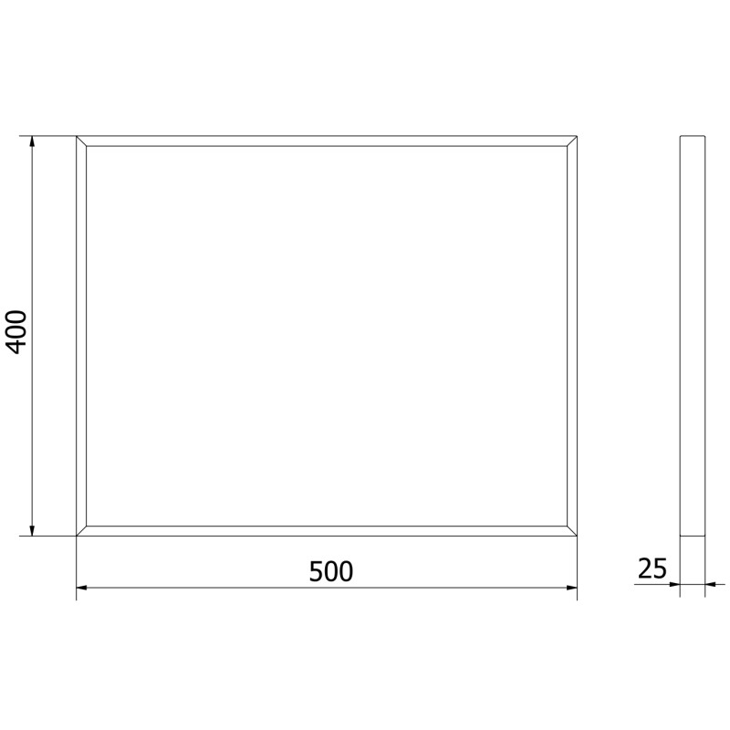 Mexen Loft Rechteckiger Badezimmerspiegel 50 x 40 cm, schwarzer Rahmen - 9852-050-040-000-70