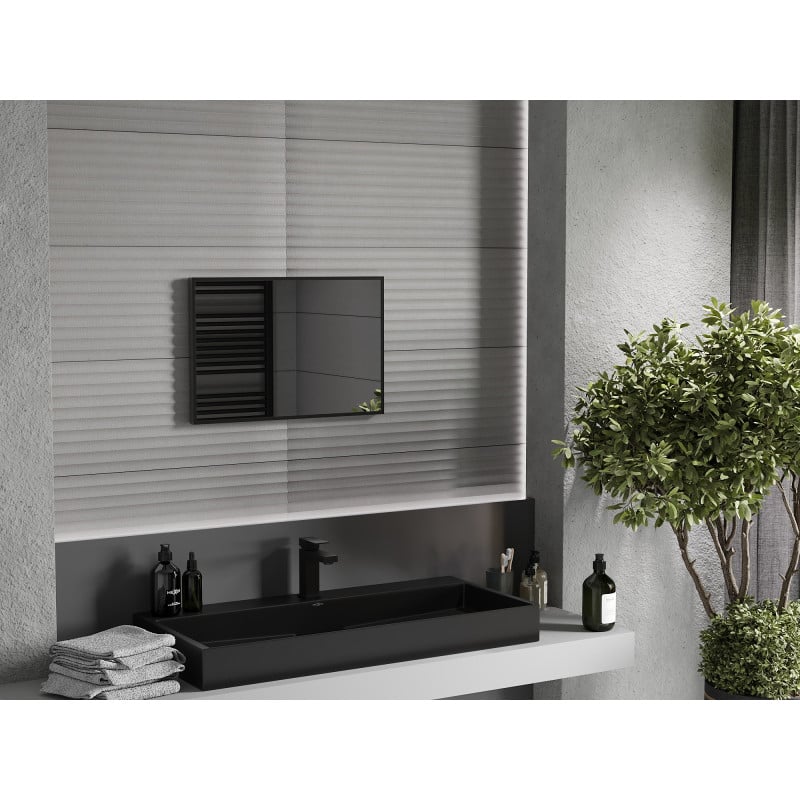 Mexen Loft rechteckiger Badezimmerspiegel 60 x 40 cm, schwarzer Rahmen - 9852-060-040-000-70