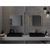 Mexen Loft Rechteckiger Badezimmerspiegel 60 x 50 cm, Rahmen gebürstetes Gold - 9852-060-050-000-50