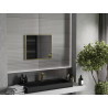 Mexen Loft Rechteckiger Badezimmerspiegel 60 x 50 cm, Rahmen gebürstetes Gold - 9852-060-050-000-50