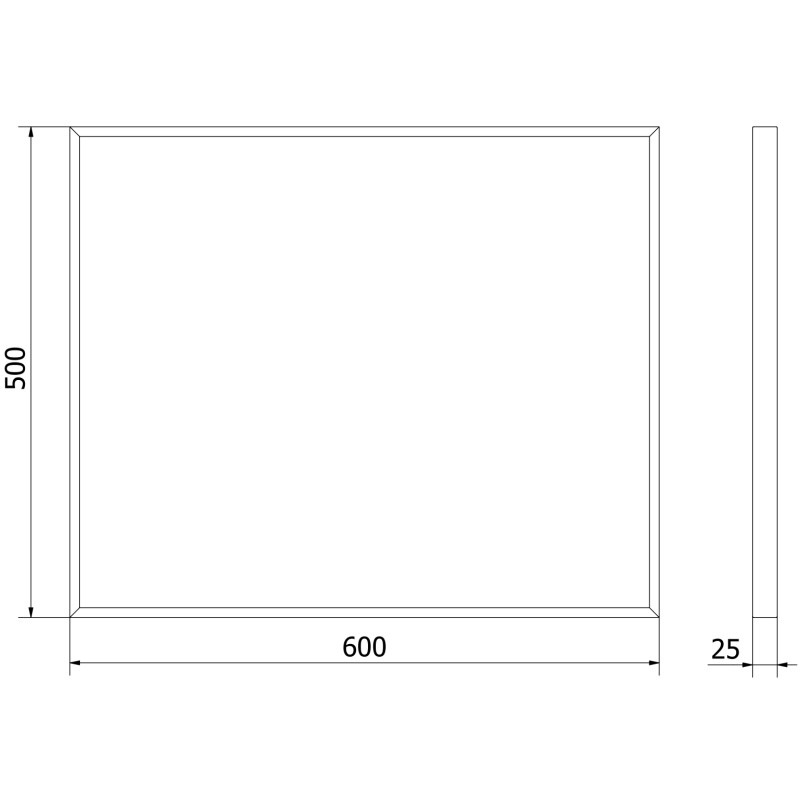 Mexen Loft Rechteckiger Badezimmerspiegel 60 x 50 cm, Rahmen gebürstetes Gold - 9852-060-050-000-50