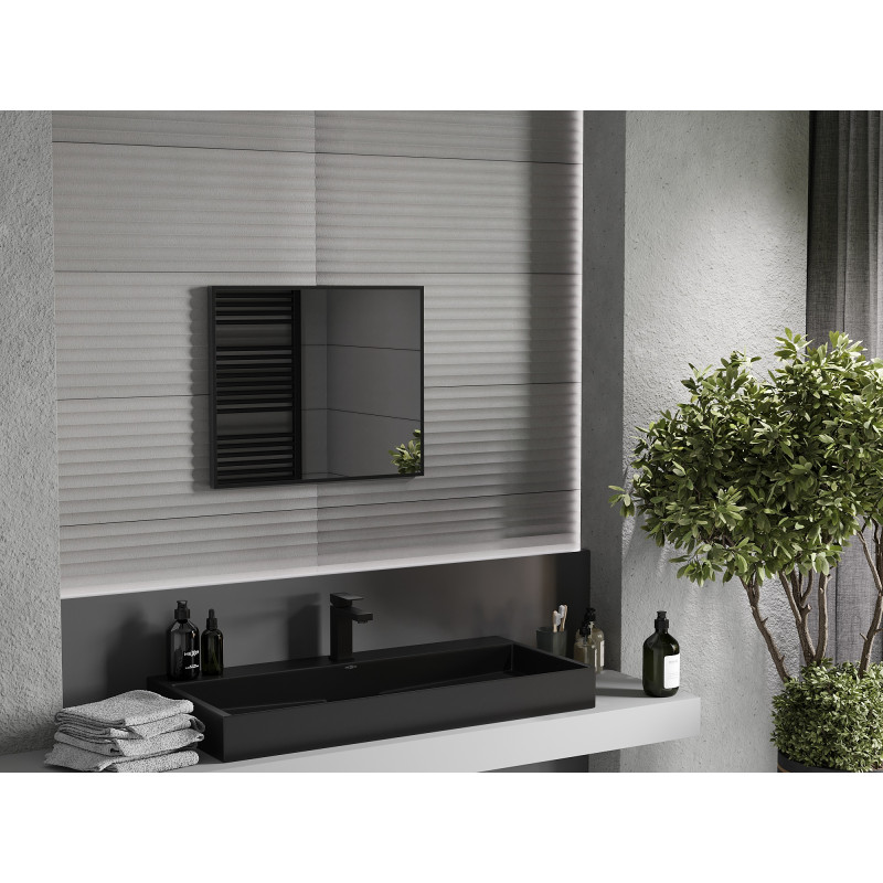Mexen Loft rechteckiger Badezimmerspiegel 60 x 50 cm, schwarzer Rahmen - 9852-060-050-000-70