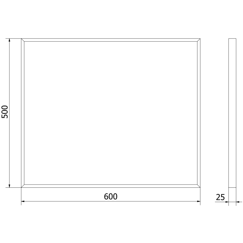 Mexen Loft rechteckiger Badezimmerspiegel 60 x 50 cm, schwarzer Rahmen - 9852-060-050-000-70
