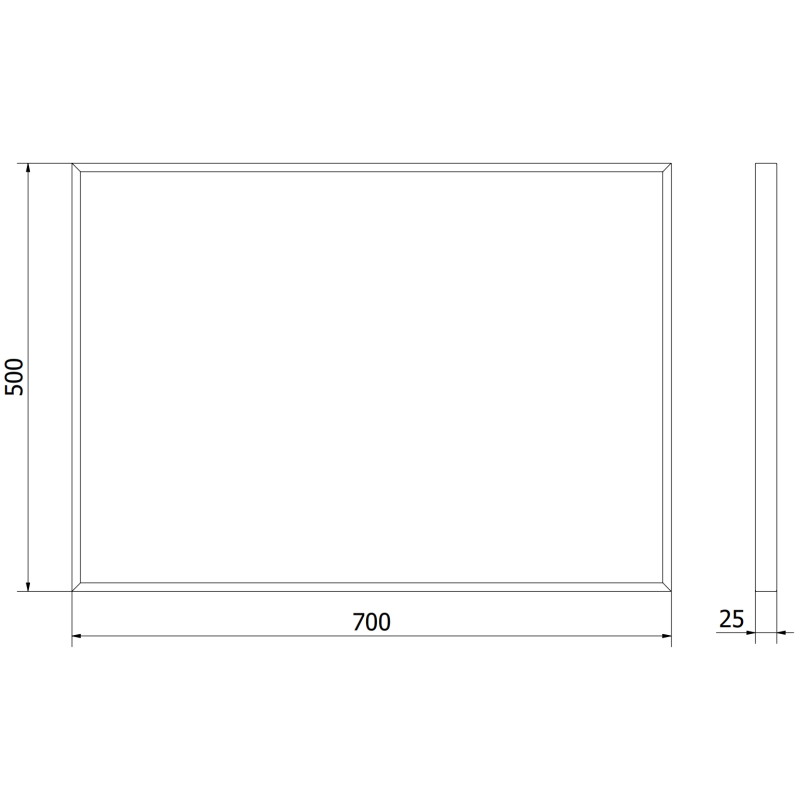 Mexen Loft Rechteckiger Badezimmerspiegel 70 x 50 cm, Rahmen gebürstet gold - 9852-070-050-000-50