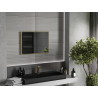 Mexen Loft Rechteckiger Badezimmerspiegel 70 x 50 cm, Rahmen gebürstet gold - 9852-070-050-000-50