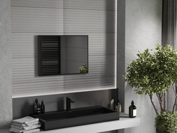 Mexen Loft rechteckiger Badezimmerspiegel 70 x 50 cm, schwarzer Rahmen - 9852-070-050-000-70